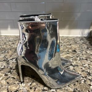 Brand New Forever 21 Silver Ankle Boots